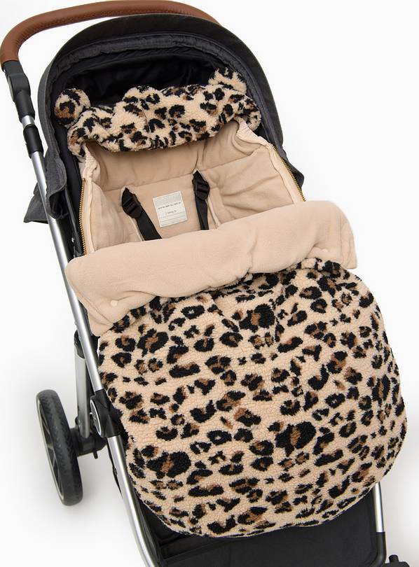 Leopard Print Borg Fleece Footmuff One Size